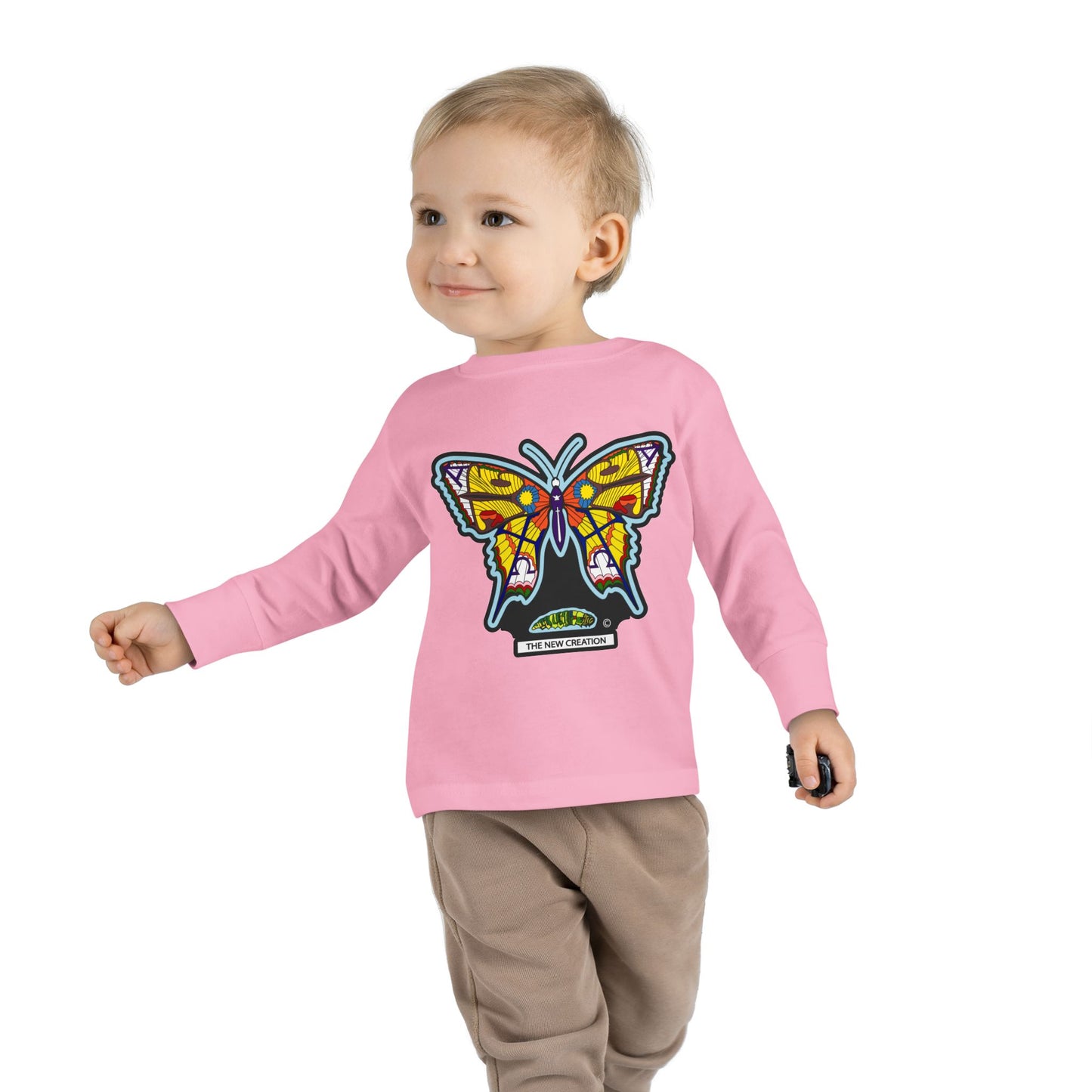 Butterfly Toddler Long Sleeve Tee – Soft Cotton Shirt with Symbolic Graphic for Everyday Play