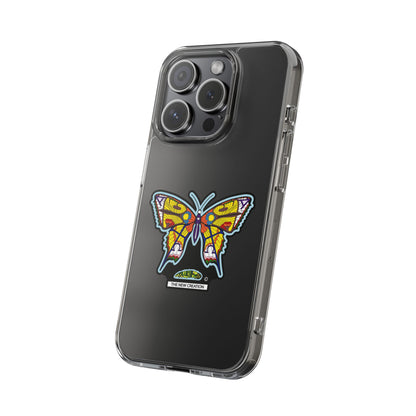 Colorful Butterfly Clear Phone Case – Sleek Transparent Cover, Artistic Print, Lightweight Shockproof Design