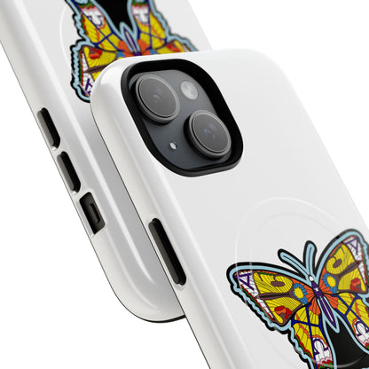 Butterfly Mosaic Magnetic Tough Phone Case — Protective iPhone Cover with Colorful Stained-Glass Design