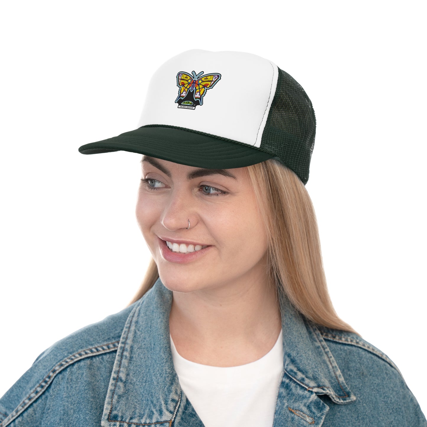 Butterfly Snapback Hat – Flat Bill Cap with Adjustable Fit & Bold Embroidered Patch
