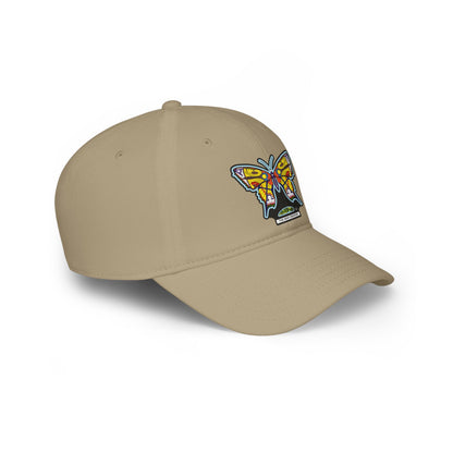 Bright Butterfly Baseball Cap – Low Profile Cotton Hat with Embroidered Symbolic Art