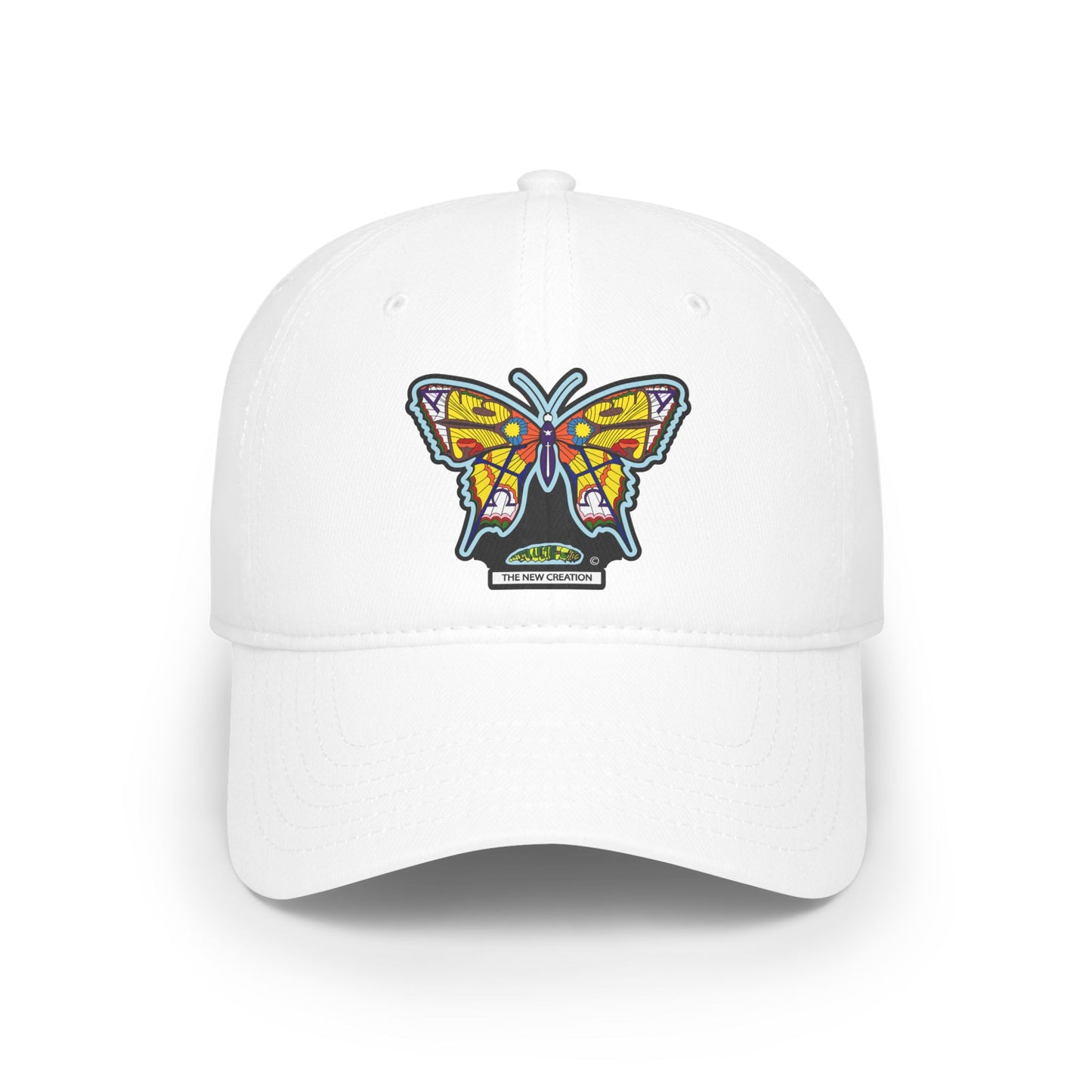 Bright Butterfly Baseball Cap – Low Profile Cotton Hat with Embroidered Symbolic Art