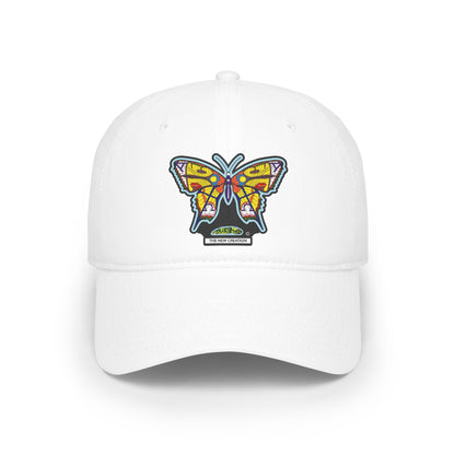 Bright Butterfly Baseball Cap – Low Profile Cotton Hat with Embroidered Symbolic Art