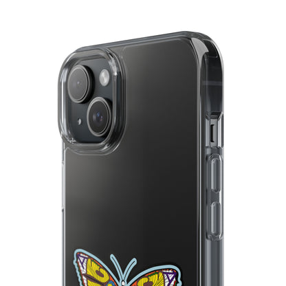 Colorful Butterfly Clear Phone Case – Sleek Transparent Cover, Artistic Print, Lightweight Shockproof Design