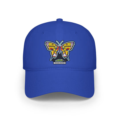 Bright Butterfly Baseball Cap – Low Profile Cotton Hat with Embroidered Symbolic Art