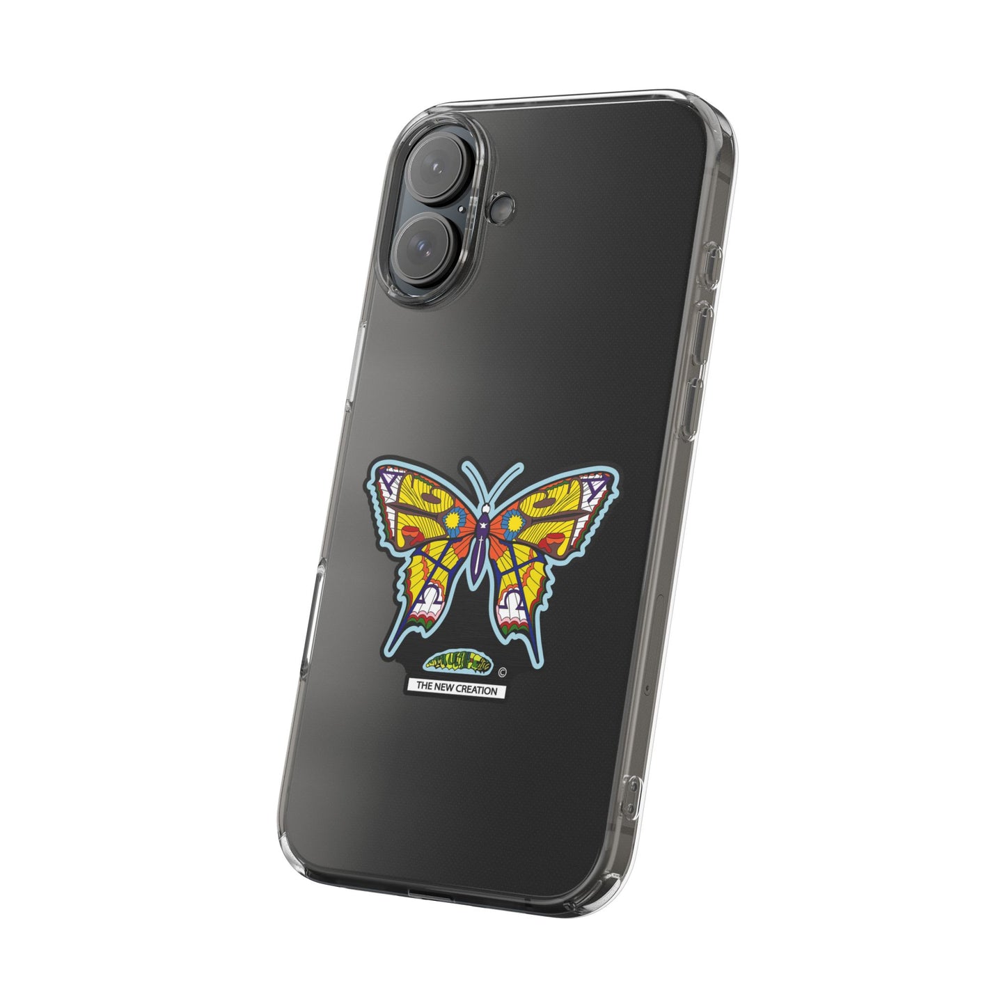 Colorful Butterfly Clear Phone Case – Sleek Transparent Cover, Artistic Print, Lightweight Shockproof Design
