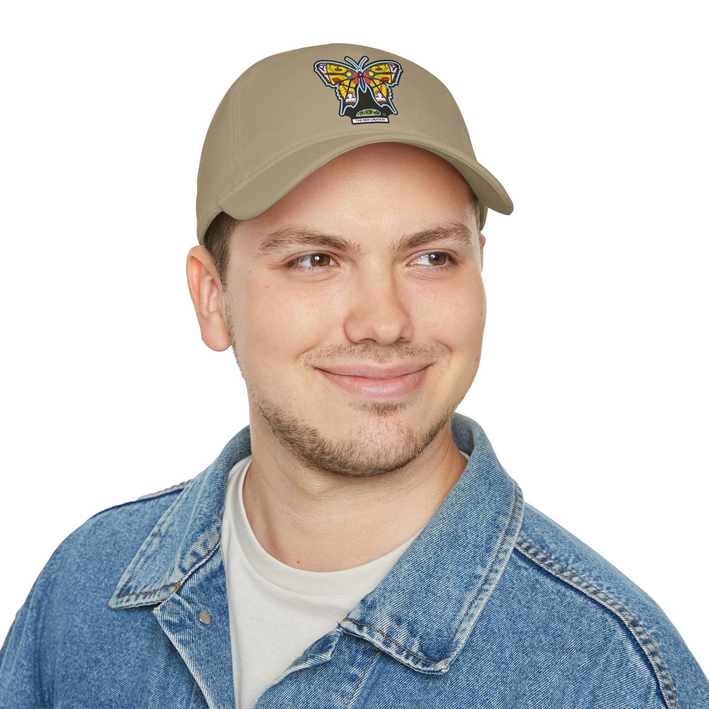 Bright Butterfly Baseball Cap – Low Profile Cotton Hat with Embroidered Symbolic Art