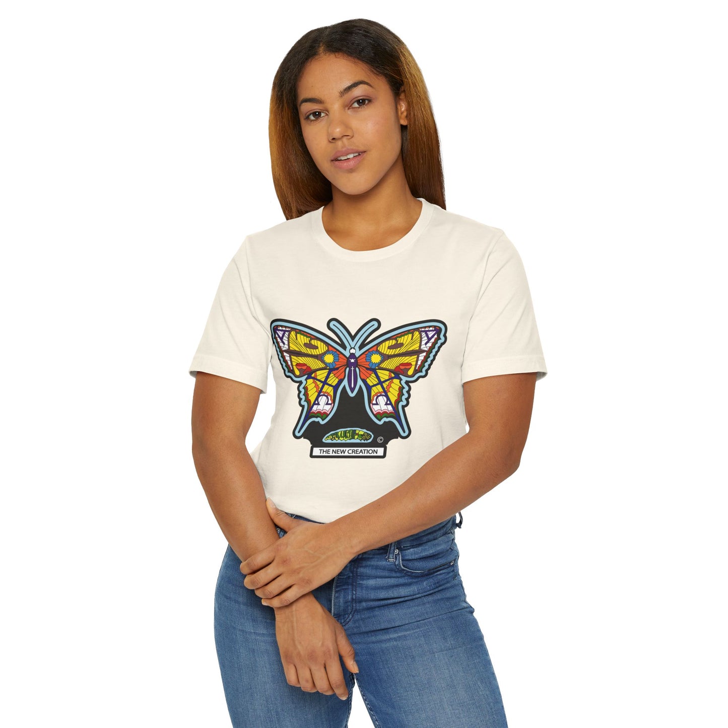 Vibrant Butterfly T-Shirt, Women Graphic Tee