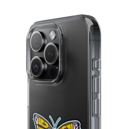 Colorful Butterfly Clear Phone Case – Sleek Transparent Cover, Artistic Print, Lightweight Shockproof Design