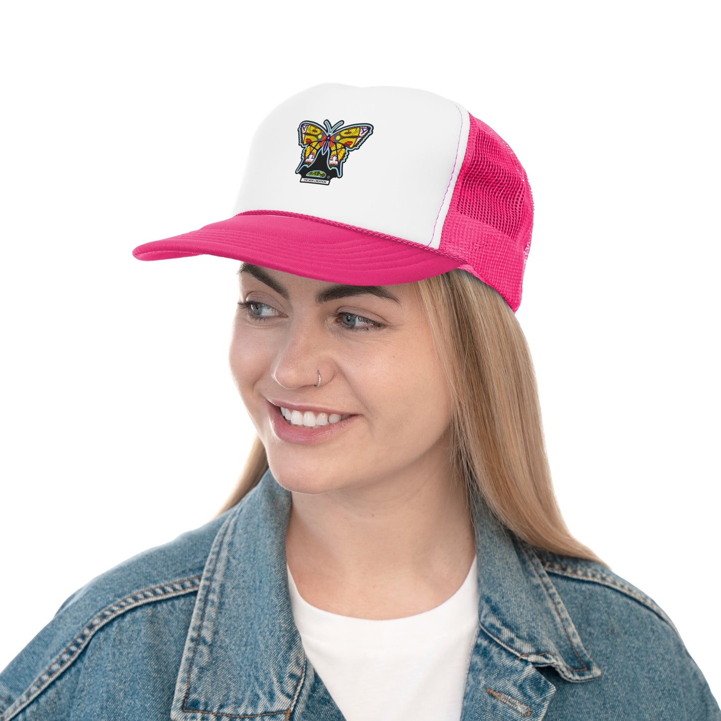 Butterfly Snapback Hat – Flat Bill Cap with Adjustable Fit & Bold Embroidered Patch