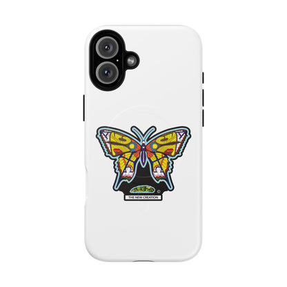 Butterfly Mosaic Magnetic Tough Phone Case — Protective iPhone Cover with Colorful Stained-Glass Design