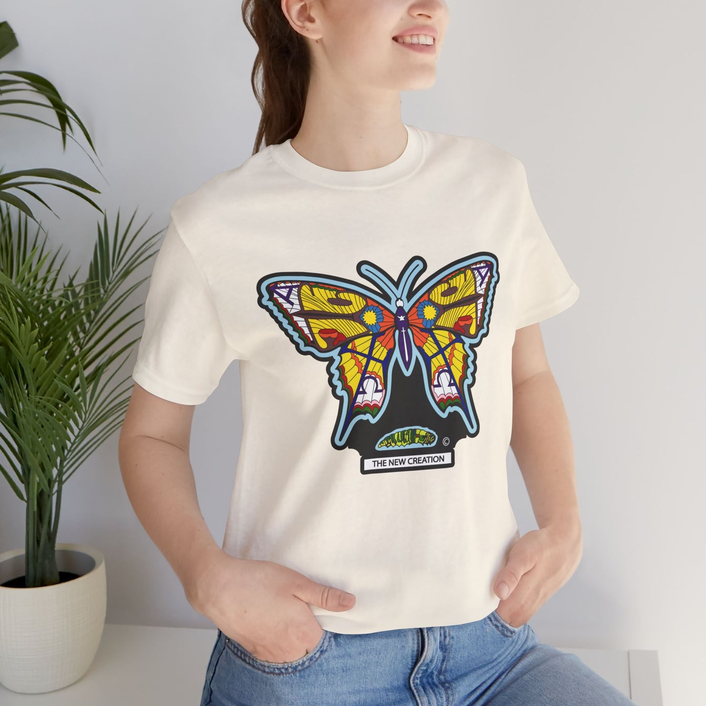 Vibrant Butterfly T-Shirt, Women Graphic Tee