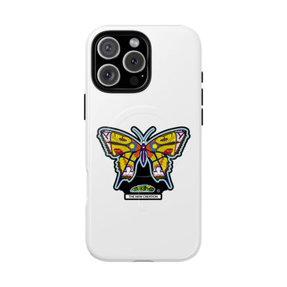 Butterfly Mosaic Magnetic Tough Phone Case — Protective iPhone Cover with Colorful Stained-Glass Design