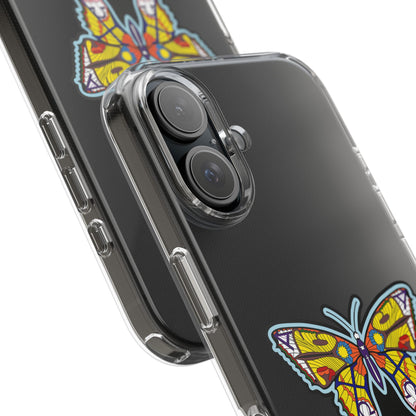 Colorful Butterfly Clear Phone Case – Sleek Transparent Cover, Artistic Print, Lightweight Shockproof Design