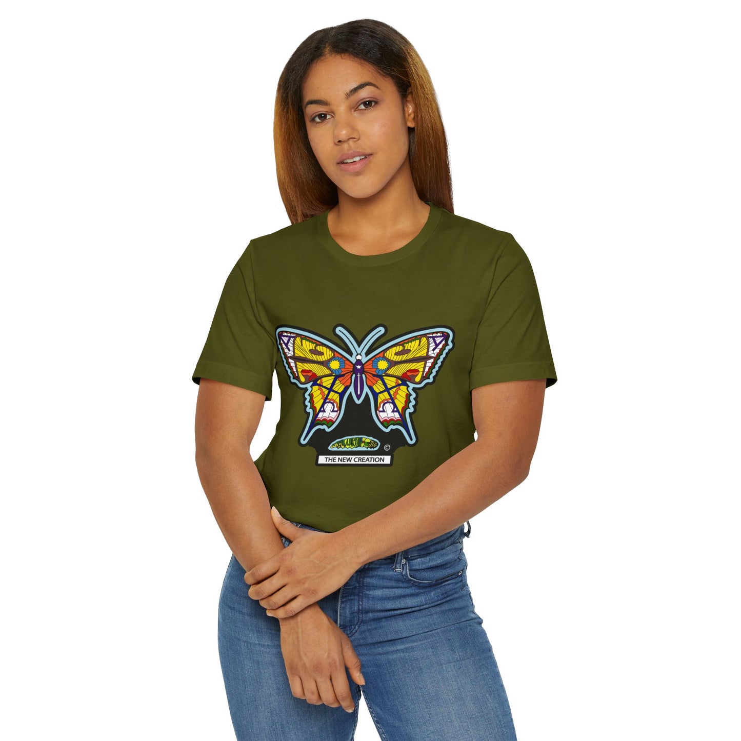 Vibrant Butterfly T-Shirt, Women Graphic Tee