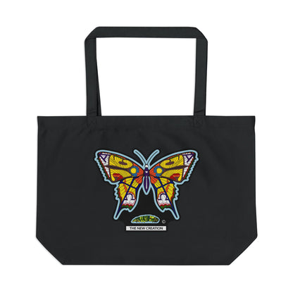 Butterfly Eco Tote Bag – Large Reusable Cotton Bag with Symbolic Print & Wide Straps
