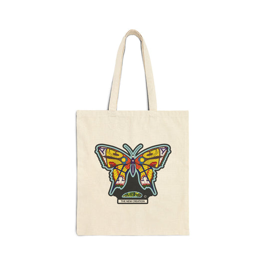 Colorful Butterfly Cotton Canvas Tote Bag, Eco-Friendly Tote, Stylish Shopping Bag, Gift for Nature Lovers, Summer Accessory