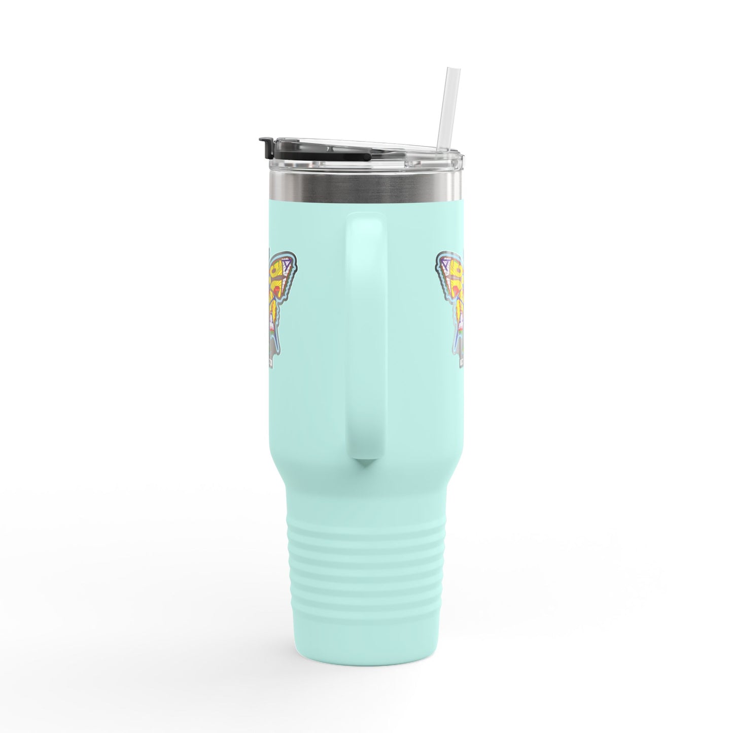 Butterfly Insulated Travel Mug – 40oz Stainless Steel Tumbler with Straw & Bold Symbol