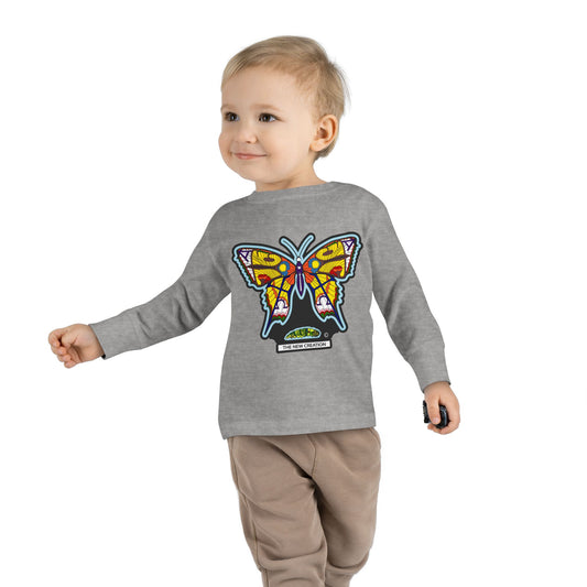 Butterfly Toddler Long Sleeve Tee – Soft Cotton Shirt with Symbolic Graphic for Everyday Play