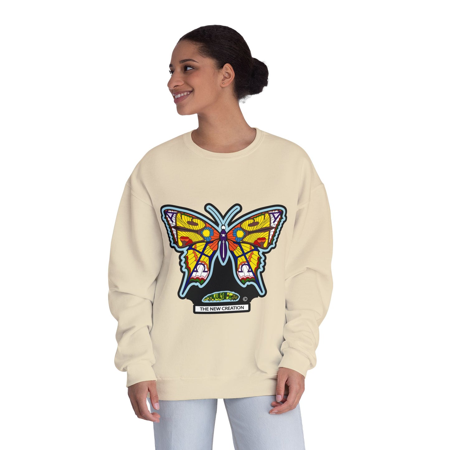 Butterfly Art Unisex Crewneck Sweatshirt, Cozy Butterflies Gift, Spring Apparel, Nature Lover Sweatshirt, Unique Graphic Sweatshirt