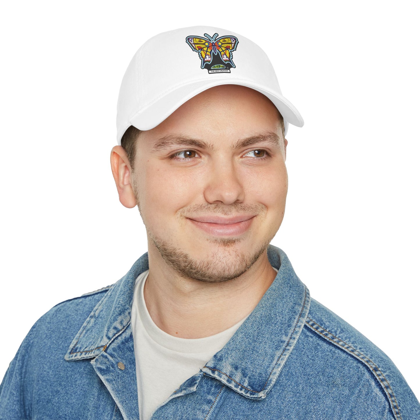Bright Butterfly Baseball Cap – Low Profile Cotton Hat with Embroidered Symbolic Art