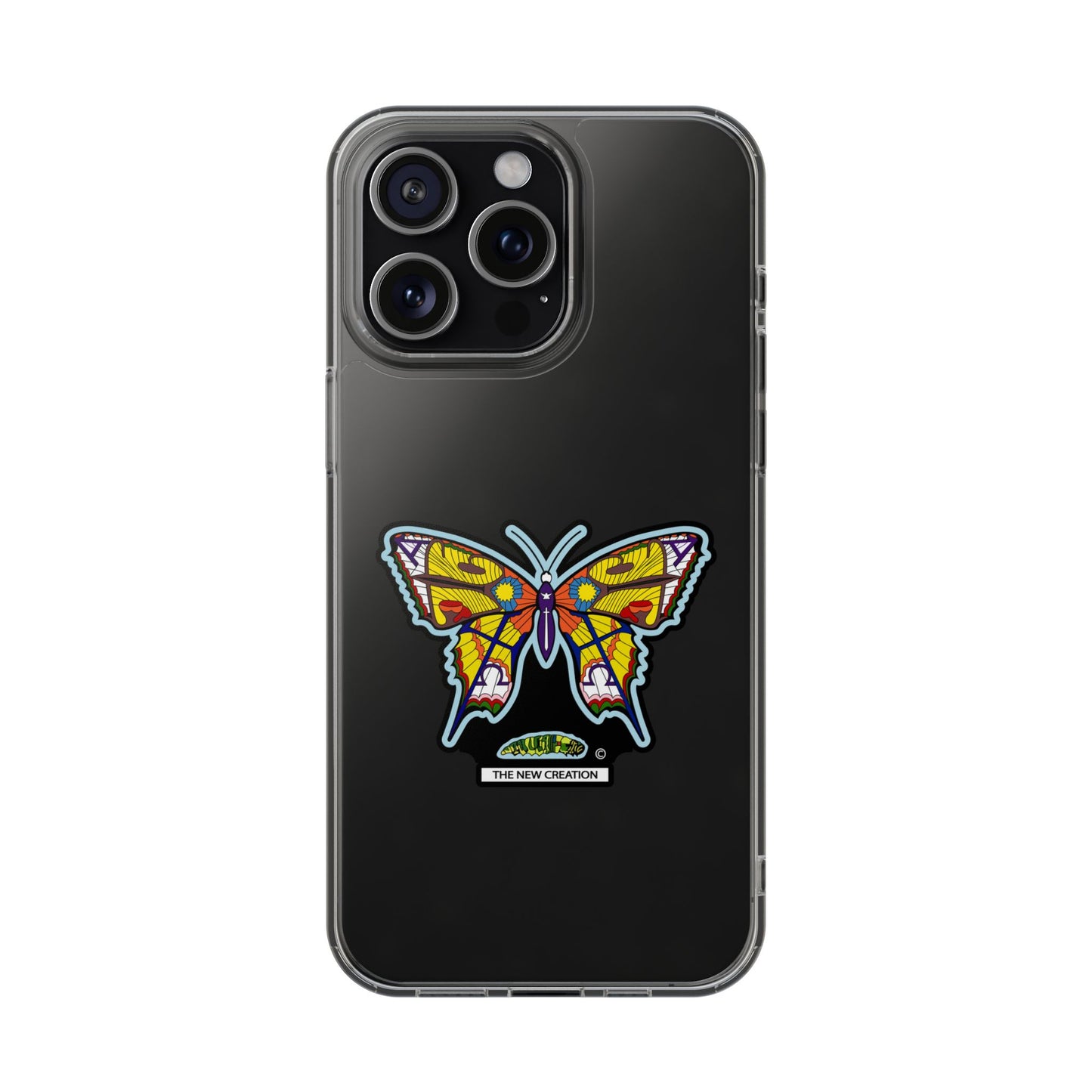 Colorful Butterfly Clear Phone Case – Sleek Transparent Cover, Artistic Print, Lightweight Shockproof Design
