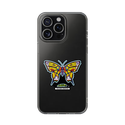 Colorful Butterfly Clear Phone Case – Sleek Transparent Cover, Artistic Print, Lightweight Shockproof Design