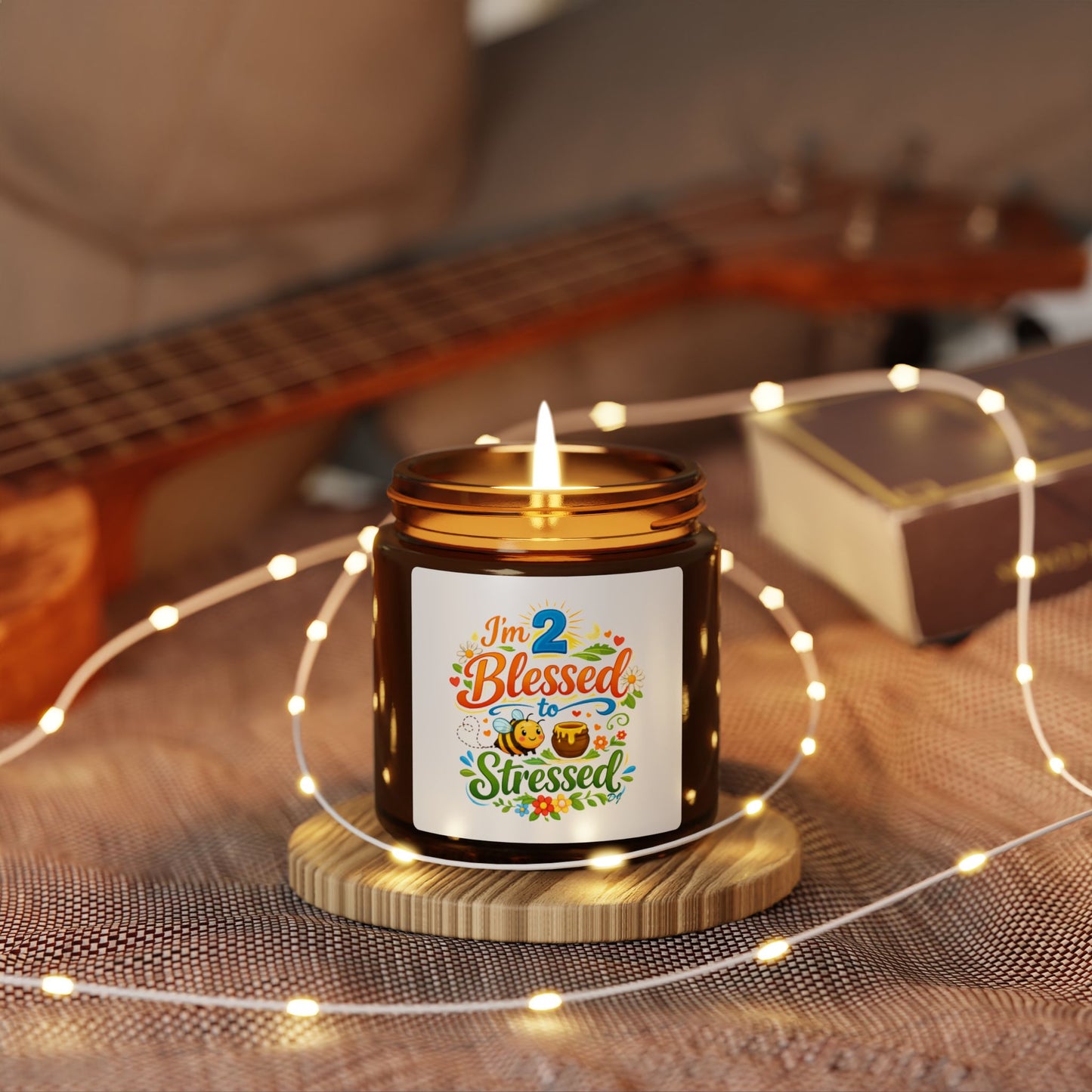 Blessed Not Stressed Soy Candle — Amber Jar