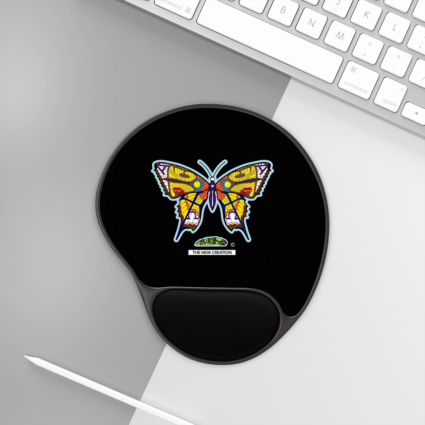 Colorful Butterfly Wrist Rest Mouse Pad
