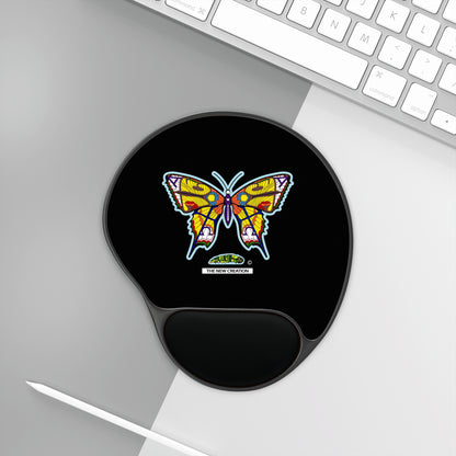 Colorful Butterfly Wrist Rest Mouse Pad