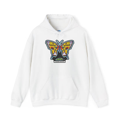 Butterfly Psychedelic Hoodie — Colorful Retro Moth Graphic Pullover
