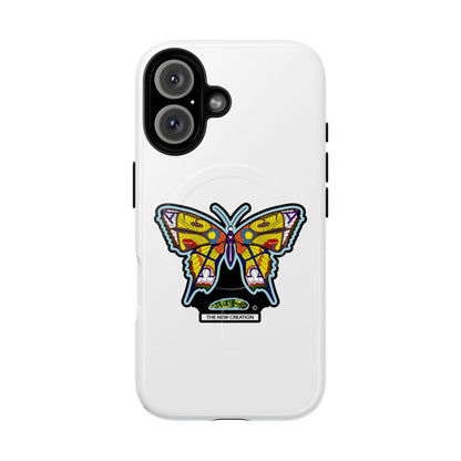 Butterfly Mosaic Magnetic Tough Phone Case — Protective iPhone Cover with Colorful Stained-Glass Design