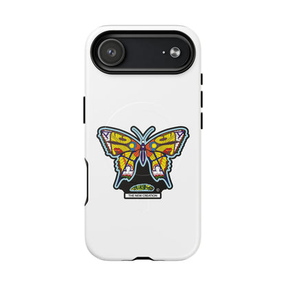 Butterfly Mosaic Magnetic Tough Phone Case — Protective iPhone Cover with Colorful Stained-Glass Design