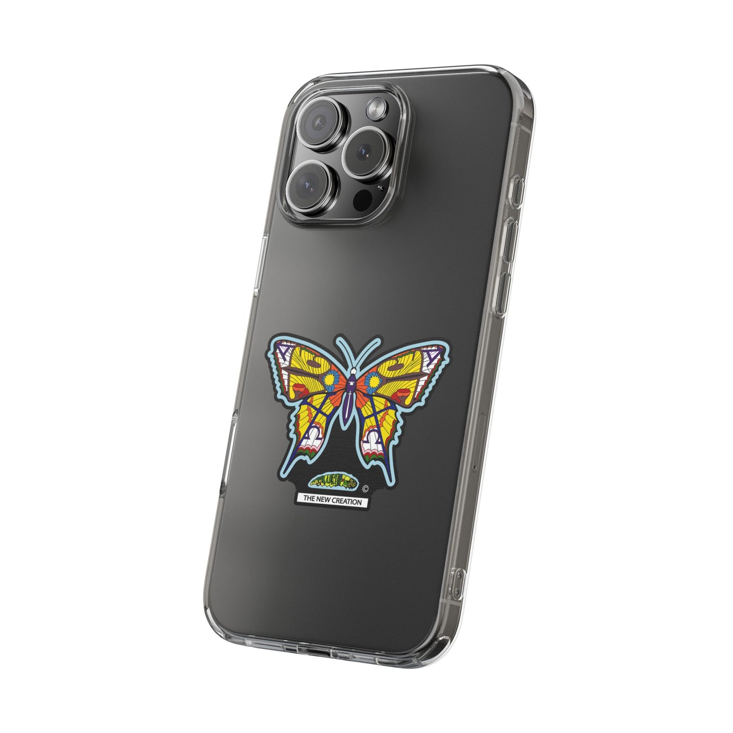Colorful Butterfly Clear Phone Case – Sleek Transparent Cover, Artistic Print, Lightweight Shockproof Design