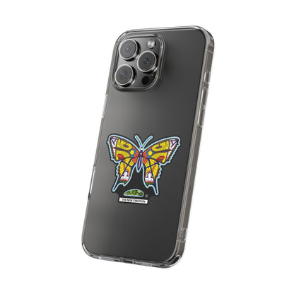 Colorful Butterfly Clear Phone Case – Sleek Transparent Cover, Artistic Print, Lightweight Shockproof Design