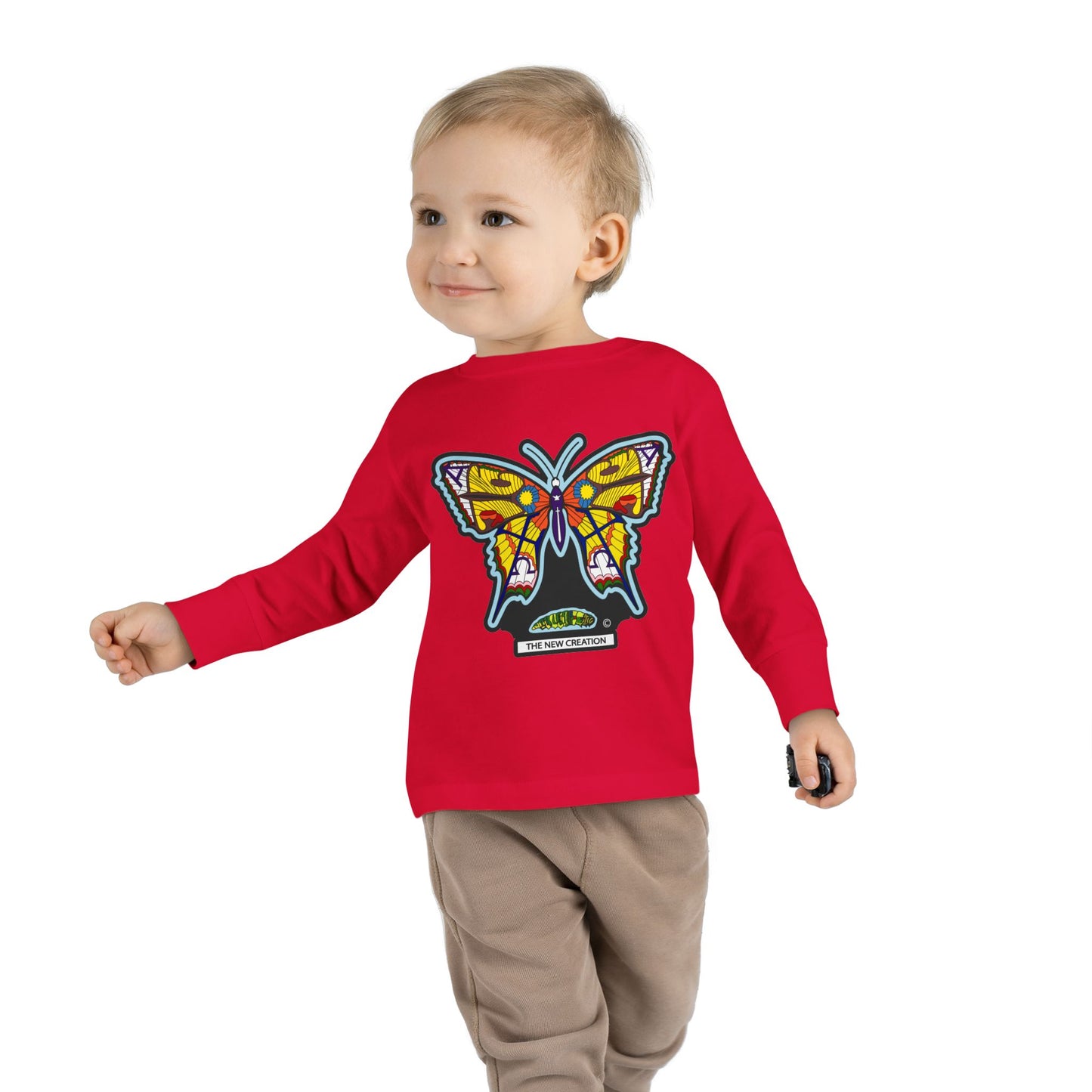 Butterfly Toddler Long Sleeve Tee – Soft Cotton Shirt with Symbolic Graphic for Everyday Play