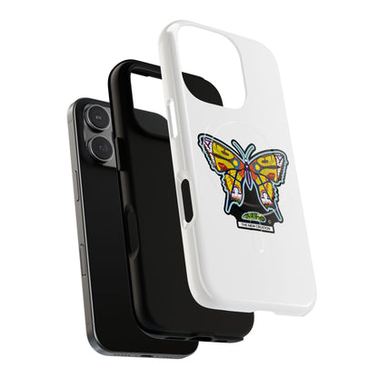 Butterfly Mosaic Magnetic Tough Phone Case — Protective iPhone Cover with Colorful Stained-Glass Design