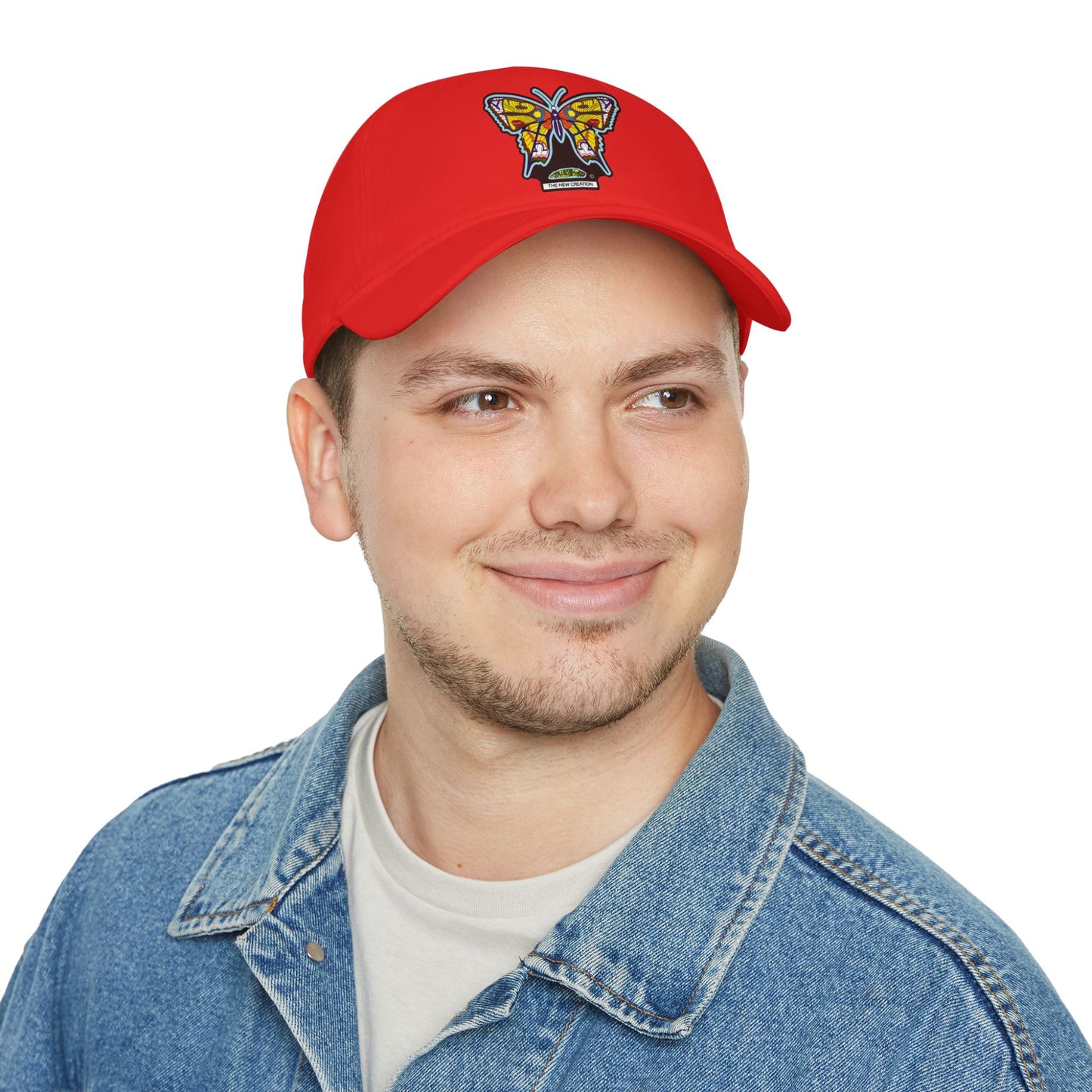 Bright Butterfly Baseball Cap – Low Profile Cotton Hat with Embroidered Symbolic Art