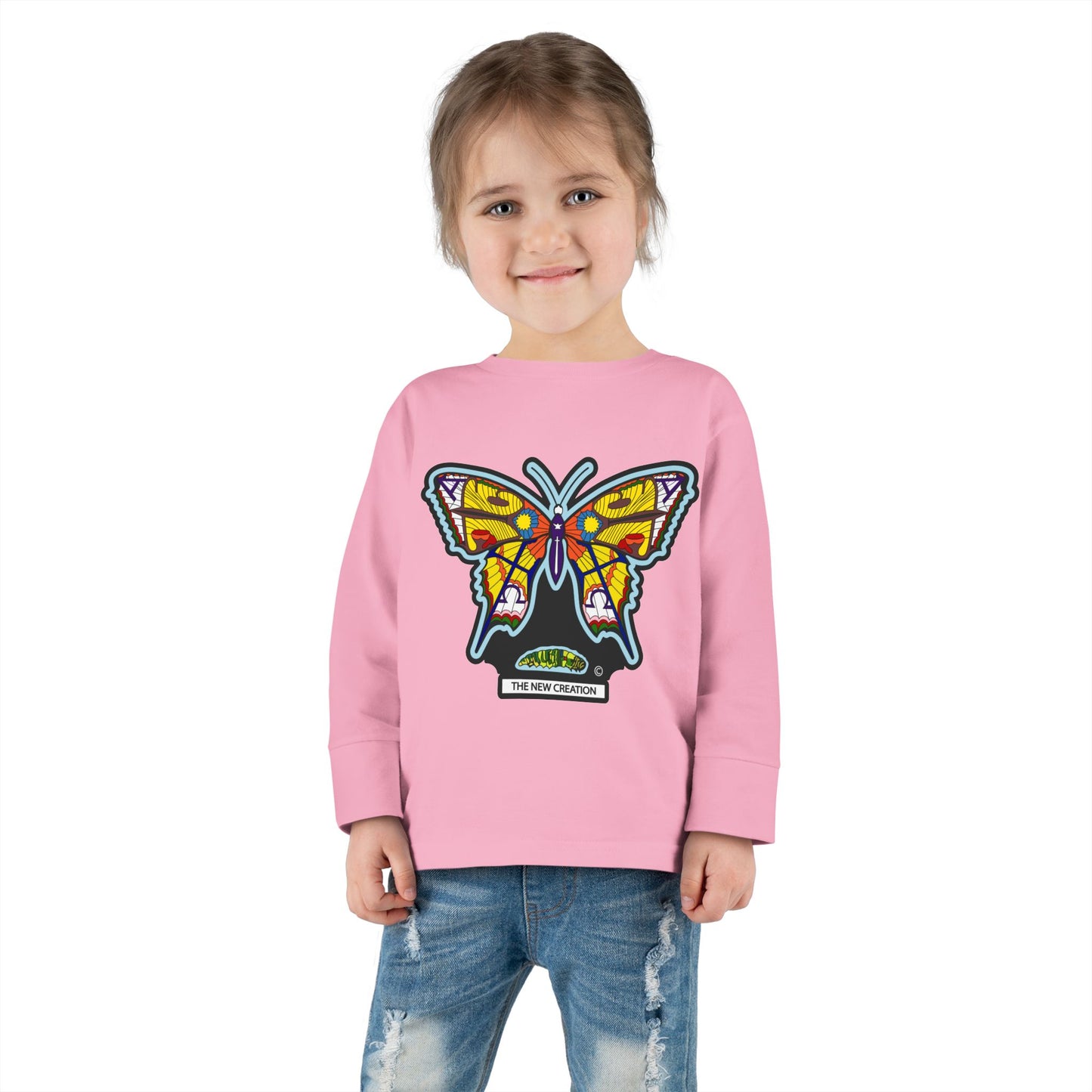 Butterfly Toddler Long Sleeve Tee – Soft Cotton Shirt with Symbolic Graphic for Everyday Play
