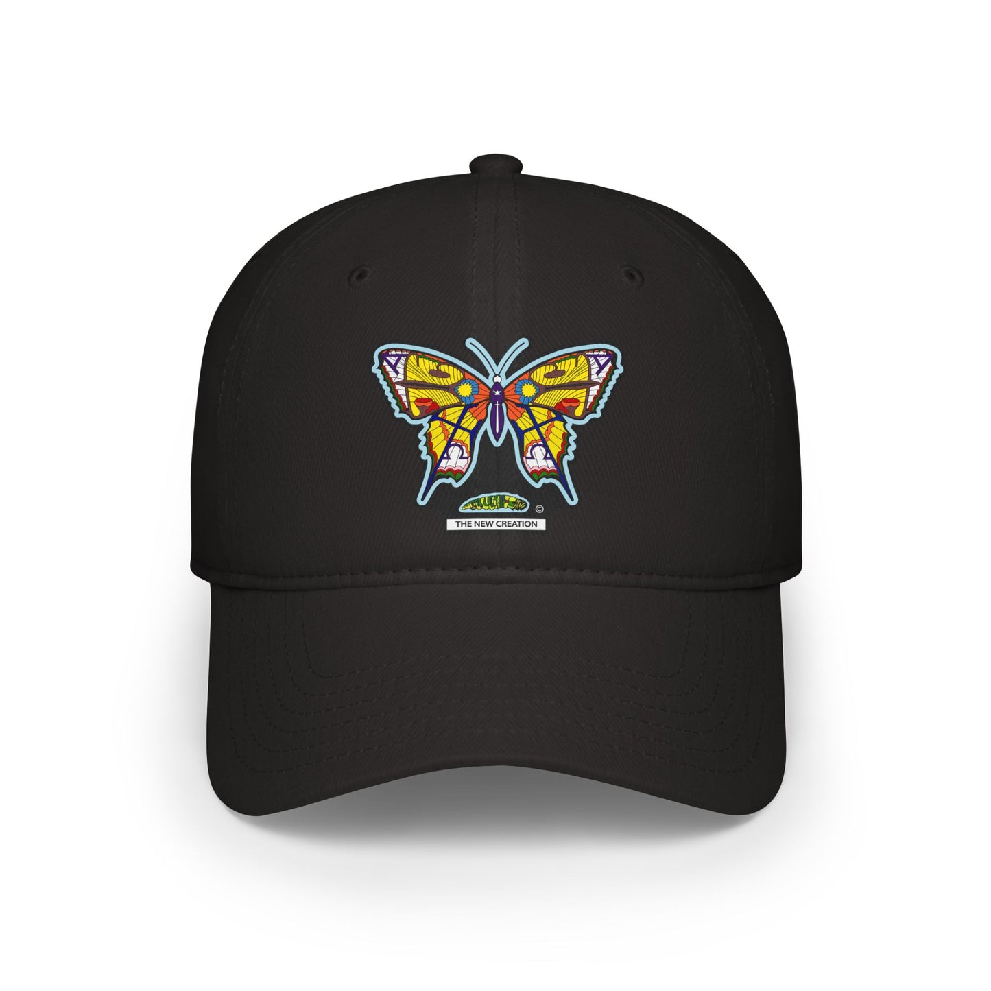 Bright Butterfly Baseball Cap – Low Profile Cotton Hat with Embroidered Symbolic Art