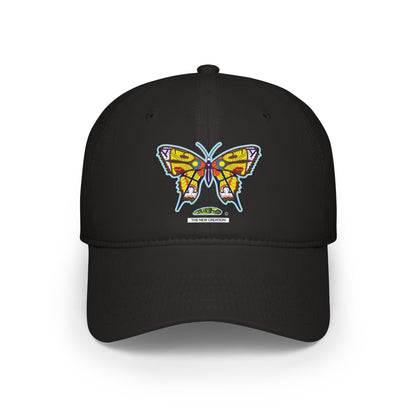 Bright Butterfly Baseball Cap – Low Profile Cotton Hat with Embroidered Symbolic Art