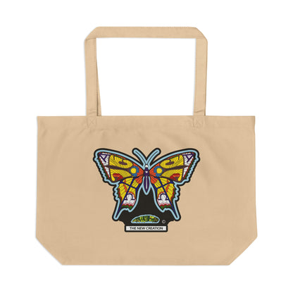 Butterfly Eco Tote Bag – Large Reusable Cotton Bag with Symbolic Print & Wide Straps