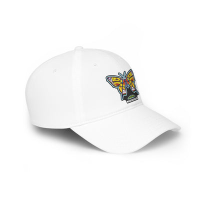 Bright Butterfly Baseball Cap – Low Profile Cotton Hat with Embroidered Symbolic Art