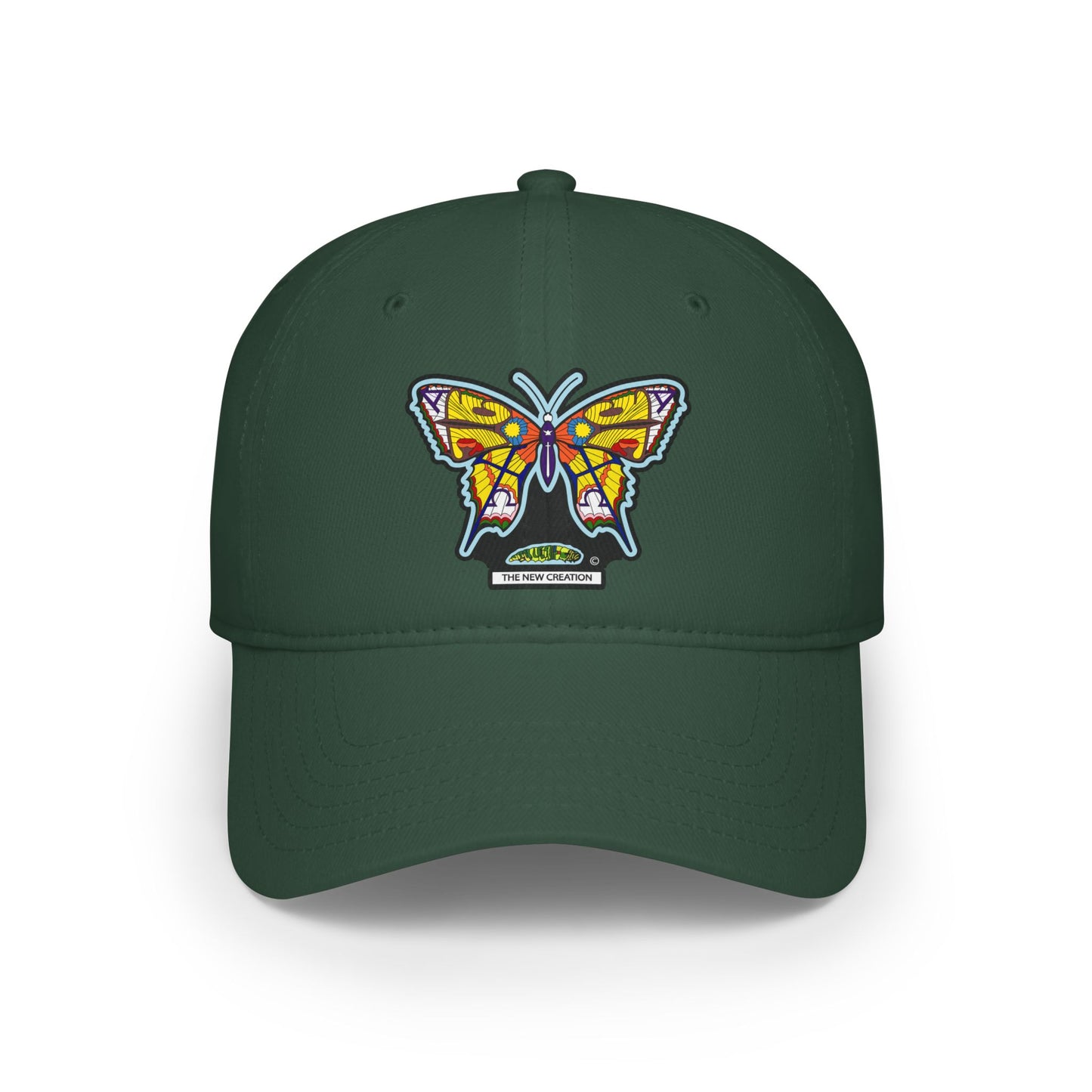 Bright Butterfly Baseball Cap – Low Profile Cotton Hat with Embroidered Symbolic Art