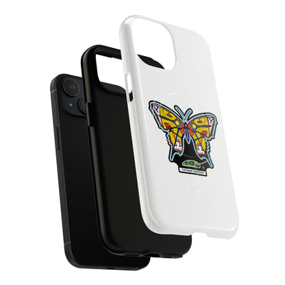 Butterfly Mosaic Magnetic Tough Phone Case — Protective iPhone Cover with Colorful Stained-Glass Design