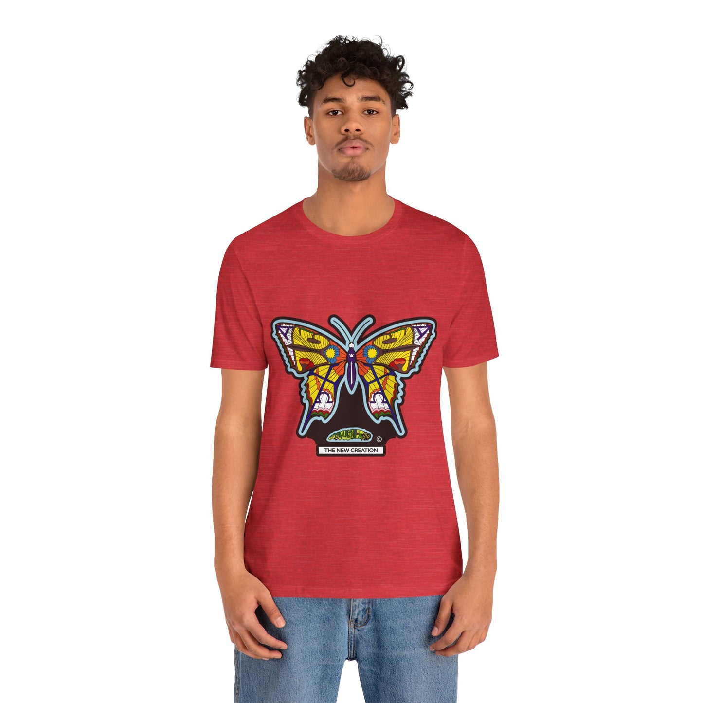 Colorful Butterfly Graphic Tee, Men's