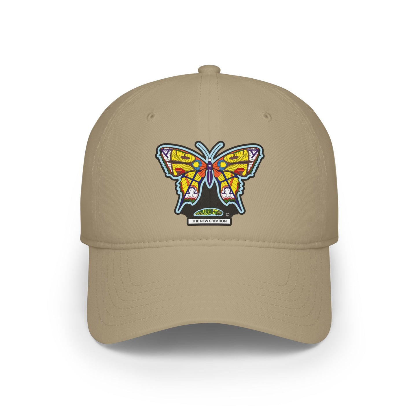 Bright Butterfly Baseball Cap – Low Profile Cotton Hat with Embroidered Symbolic Art