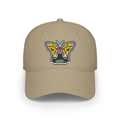 Bright Butterfly Baseball Cap – Low Profile Cotton Hat with Embroidered Symbolic Art