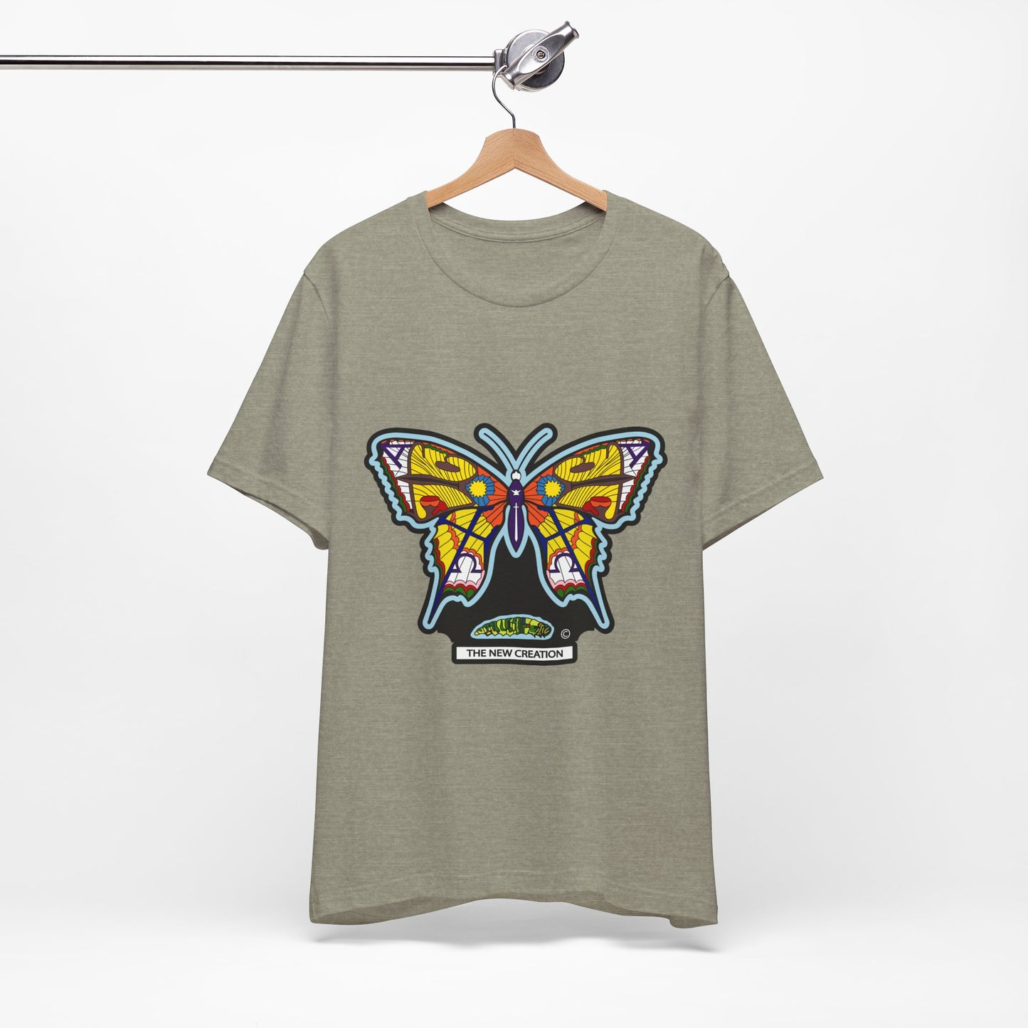 Colorful Butterfly Graphic Tee, Men's