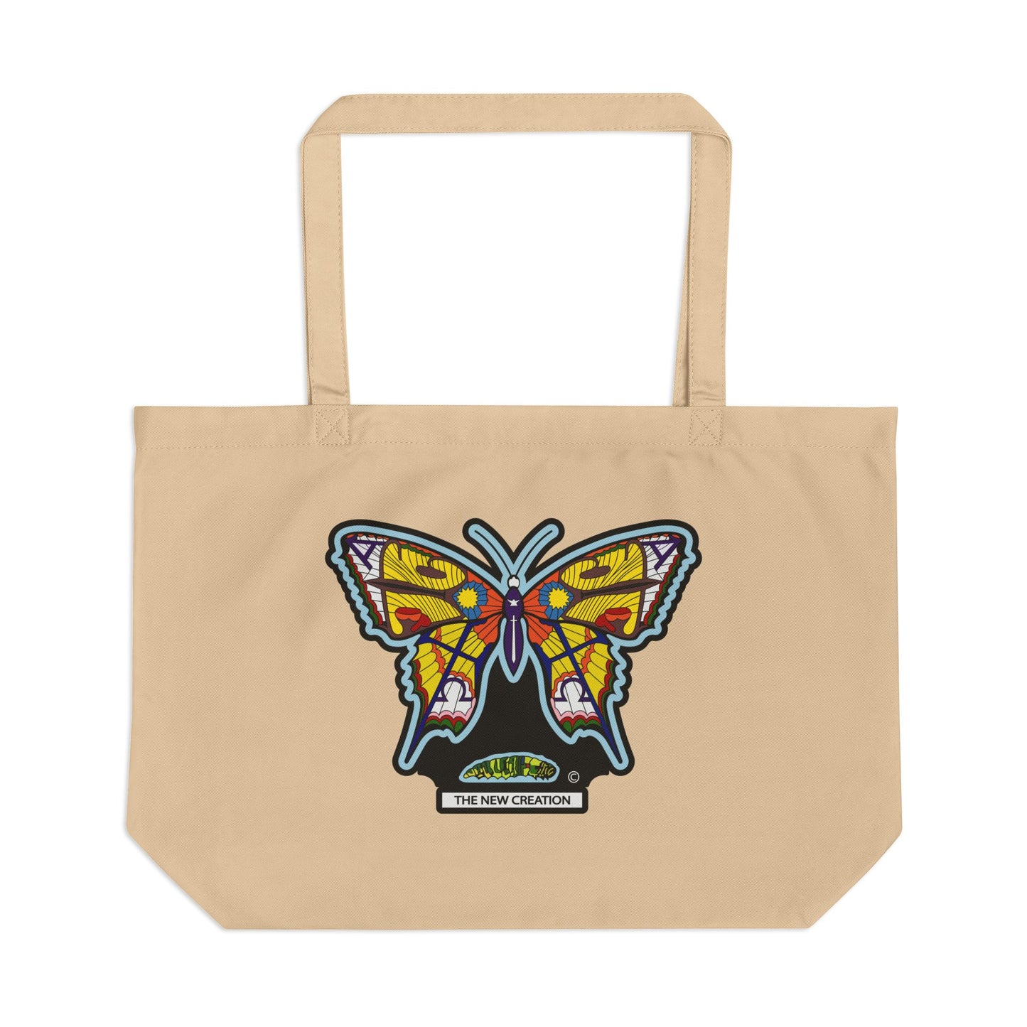 Butterfly Eco Tote Bag – Large Reusable Cotton Bag with Symbolic Print & Wide Straps